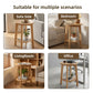 Round Wood Side Table with 2-Tier Storage Shelf, Coffee End Table for Living Room & Bedroom