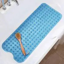 Extra Large Non-Slip Bathtub & Shower Mat 40x16 Inch, PVC Bath Mat with Suction Cups & Drain Holes, Machine Washable