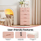 6-Drawer 5-Tier Rolling Storage Cart with Lock & Wheels, 55 lb Capacity PP Mobile Organizer Cabinet for Bedroom & Study