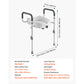 5" Raised Toilet Seat with Arms – Height Adjustable Toilet Riser with Handles, 350 lb Capacity