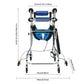 8-Wheel Mobility Walking Aid, Adjustable Height & Width Support Walker for Seniors, Rehabilitation, Home & Care Facilities