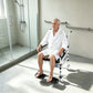 Height Adjustable Folding Shower Chair with Wheels – Aluminum Bath Seat for Seniors, 352 lb Capacity