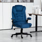 Executive Office Chair with Massage & Heat – 6-Point Vibration Velvet High Back Desk Chair with Reclining Backrest, Dark Blue