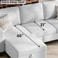 78-Inch L-Shaped Sectional Sofa – 3-Seat White Velvet Couch with Movable Ottoman for Living Room & Small Spaces
