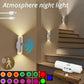 RGB Motion Sensor LED Wall Light, USB-C Rechargeable Up & Down Color-Changing Lamp, Dimmable Night Light for Bedroom & Hallway
