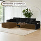 Black L-Shaped Boneless Sectional Sofa – Memory Foam Deep Seat Couch with Fabric Upholstery for Living Room