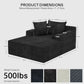 Oversized 66-Inch Chenille Chaise Lounge Chair, Cloud-Style Reading Chair with 3 Pillows for Living Room & Bedroom