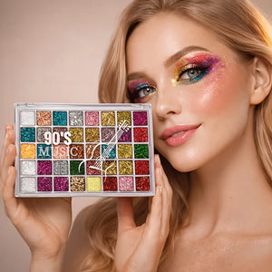 40-Color Eyeshadow Palette with Matte, Shimmer and Glitter Shades, Water-Resistant Stage Makeup