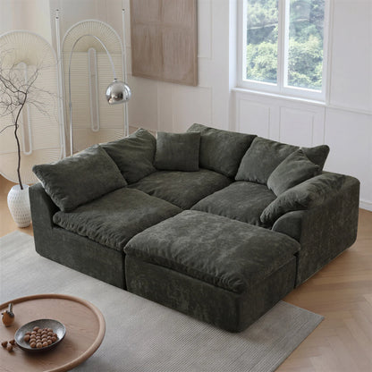 Modern Modular Cloud Sectional Sofa – Oversized Deep Seat Couch with Removable Cushions for Living Room