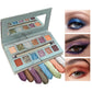 12-Color Matte & Shimmer Eyeshadow Palette with 8 Soft Makeup Brushes, Long-Lasting Glitter Eye Makeup Set