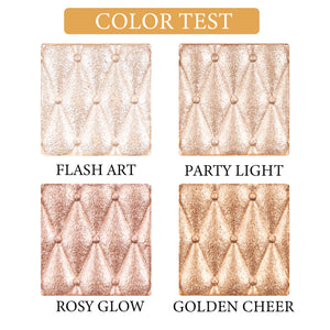 4-Shade Highlighter and Bronzer Palette, Highly Pigmented Luminous Face Powder