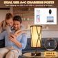 Distressed Table Lamps with LED Bulbs, 3-Way Dimmable Touch Control, USB-A and USB-C Ports, Bedside and Living Room Lighting