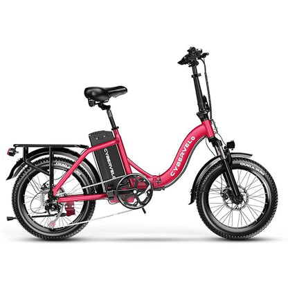 1000W Folding Electric Bike for Adults – 48V 20.8Ah Removable Battery, 20" Fat Tires, Front Suspension & Rear Rack