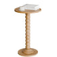 12" Round Side Table with Solid Wood Legs & Storage Shelf for Living Room and Small Spaces