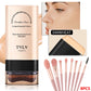 2-in-1 Foundation & Concealer Stick with Built-In Brush and 8-Piece Makeup Brush Set, Lightweight Coverage