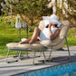 Outdoor Recliner Chair with Integrated Footrest – Cushioned Patio Lounge Chair with Weather-Resistant Steel Frame