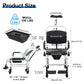 3-in-1 Shower Commode Wheelchair – Adjustable Reclining Bathroom Transport Chair with Removable Bedpan