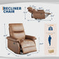 360° Swivel Rocker Recliner Chair – PU Leather Glider Nursery Chair with Deep Seat & Padded Armrests for Living Room