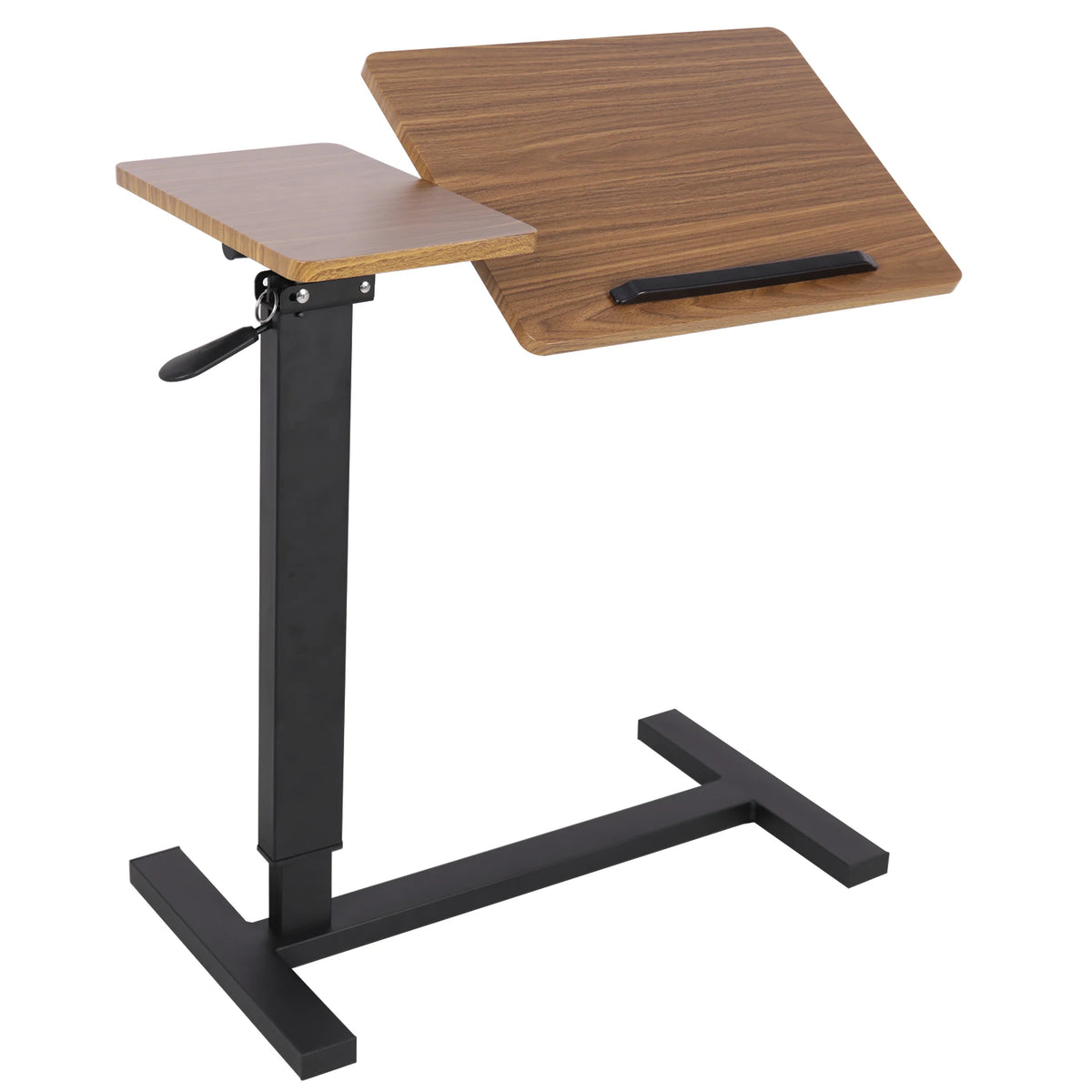 Height Adjustable Overbed Table with Hidden Wheels – Rolling Bedside Laptop Desk, Mobile Bed Table for Home & Bedroom
