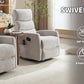 Red Fabric Manual Recliner Chair with Heat & Massage, 360° Swivel Rocking Lounge Chair for Living Room