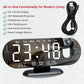 8.8-Inch LED Projection Alarm Clock with 180° Projector, Mirror Display, Dual Alarms, Snooze, Temperature & USB Charging