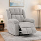 Extra-Wide Manual Recliner Chair – 155° Reclining Upholstered Armchair with Terry Cloth for Living Room & Bedroom
