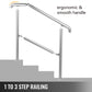 Stainless Steel Stair Railing for 3–5 Steps – Adjustable Transitional Handrail for Stairs & Level Surfaces