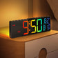 10.5-Inch LED Digital Wall Clock with Remote, 8-Color Backlight, Dual Alarms, Date & Temperature Display