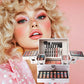 All-in-One Makeup Kit with Mirror, Makeup Tools, Lipstick, Eyeshadow & Blush, Silver Carry Case