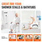 Adjustable Shower Chair with Backrest – Height Adjustable Non-Slip Bath Seat for Seniors, 350 lb Capacity