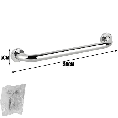 Stainless Steel Bathroom Grab Bar – 30/40/50cm Shower Safety Handrail & Towel Rack