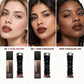 3-Piece Makeup Set, Full Coverage Liquid Foundation & 2 High-Shine Lip Glosses, Rose Brown & Deep Chocolate