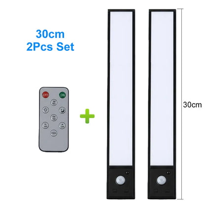 2-Pack Ultra-Thin LED Under Cabinet Lights, 20/30cm USB Rechargeable Motion Sensor Magnetic Lights for Kitchen & Closet