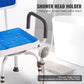 360° Swivel Shower Chair – Height Adjustable Bath Seat with Armrests, Backrest & Non-Slip Feet for Seniors