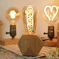 Small Wood Bedside Table Lamp with Diamond-Shaped Base, E26 Socket, 60W Max