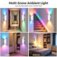 Double-Head RGB LED Night Light with Motion Sensor, USB Rechargeable Magnetic Wall Lamp for Cabinet, Hallway & Stairs