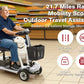 4-Wheel Electric Mobility Scooter for Adults, 20Ah Removable Battery, Heavy-Duty Design, Foldable Travel Scooter, Silver