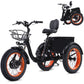 1000W Folding Electric Tricycle for Adults, 48V 15Ah Removable Battery, 20" Fat Tires, 7-Speed, Up to 50-Mile Range