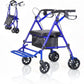 2-in-1 Rollator Walker and Transport Wheelchair for Seniors & Adults, Adjustable Height, Carbon Steel Frame, 6-Inch Wheels, Underseat Storage