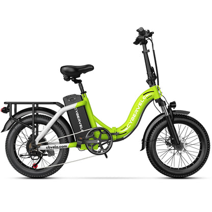 1000W Folding Electric Bike for Adults – 48V 20.8Ah Removable Battery, 20" Fat Tires, Front Suspension & Rear Rack