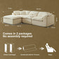 Modern L-Shaped Cloud Sectional Sofa with Ottoman – Oversized 3-Seater Deep Seat Chenille Modular Couch, Green