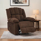 Extra-Wide Manual Recliner Chair – 155° Reclining Upholstered Armchair with Terry Cloth for Living Room & Bedroom