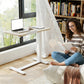 Height Adjustable Overbed Table with Tilting Desktop, Rolling Bedside Laptop Desk with Lockable Casters & Steel Frame for Home Use