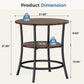 21.85" Round 2-Tier Side Table with Storage Shelf & Metal Frame for Living Room and Bedroom