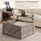31.5" Farmhouse Lift-Top Coffee Table with Dual Hidden Storage & Gas-Assisted Lift Mechanism