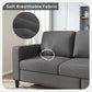 3-Seat L-Shaped Sectional Sofa with Storage Ottoman – Convertible Linen Upholstered Couch for Living Room, Dark Grey