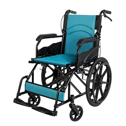 Lightweight Foldable Thickened Steel Manual Wheelchair for Disabled Use