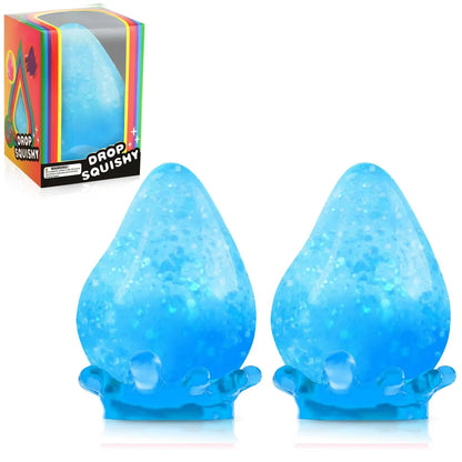 Water Drop or Heart-Shaped Squishy Toy with Base, 1-Piece Slow-Rising Sensory Squeeze Fidget