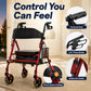 Heavy-Duty Rollator Walker with Seat – 350 lbs Capacity, Lightweight Foldable Frame, Adjustable Height & Storage