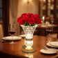 Crystal Vase LED Table Lamp with Touch Switch and Built-In Battery, Warm Glow Bedside Accent Light